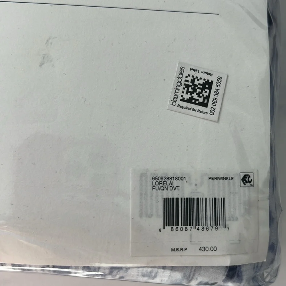 Ralph Lauren Lorelai Cotton Sateen Queen Duvet Cover in Periwinkle, NEW w/Tag